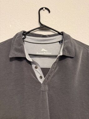 Tommy Bahama Men's Charcoal Gray Two-Tone Polo